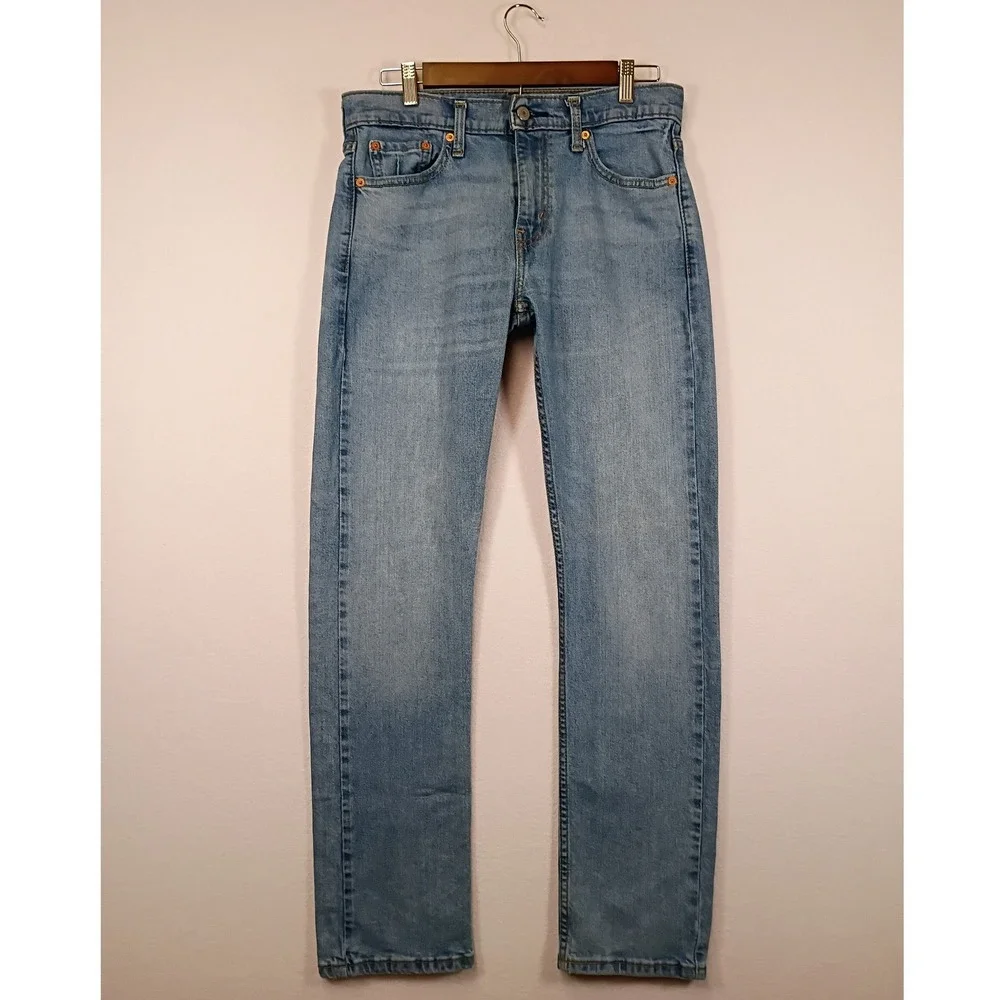 Classic Americana Levi's 513 Mens 29x32 Light Wash Slim Straight Stretch Jeans